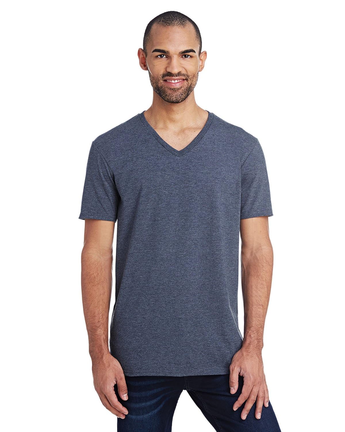 anvil 982 lightweight ringspun v-neck t-shirt